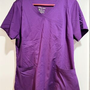 Healing Hands V-Neck Scrub Top - Purple